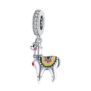 Silver plating Charms Cute Alpaca Pendant Animal Bead Fit Bracelet Necklace for Women Jewelry