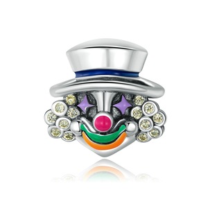 Silver plating Circus Clown Charm Fit for Bracelet or Bangles DIY Bead Jewelry