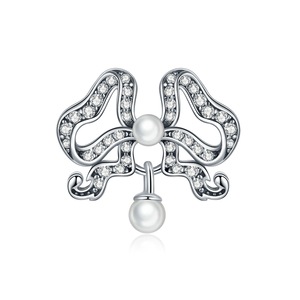 Silver plating Classical Butterfly Romantic Bow Beads Fit Women Charm Bracelets Bangle Necklaces DIY Jewelry