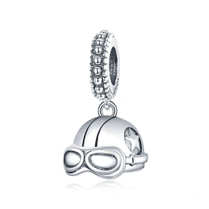Silver plating Colorful Retro Helmet Charm Beads for Bracelet DIY Jewelry