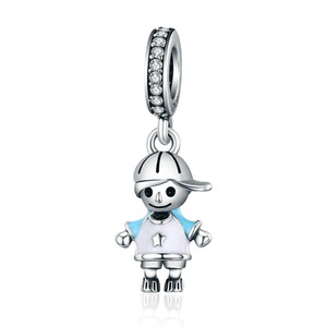 Silver plating Couple Boy Pendant Charm Fit Charm Bracelet DIY Jewelry