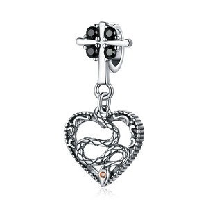 Silver plating Cross Charm Love Lasts Forever Charm Pendant Fit Women Bracelets & Bangles DIY Jewelry