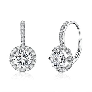 Silver plating Cubic Fashion Modern Women's Earrings Jewelry Wedding Gift