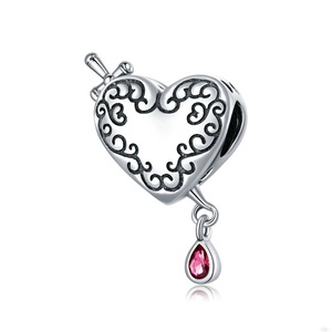 Silver plating Cupid Arrow Heart Shape Charm Fit Bracelet Bangle DIY Jewelry