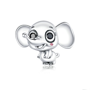 Silver plating Cute Elephant Charm for Women Bracelet DIY Jewelry