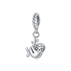Silver Plating Cute Little Sloth Charm Fit Women Bracelet & Necklaces DIY Jewelry