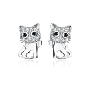 Silver plating Cute Stud Earrings for Women Cat Lover Gifts Gifts Jewelry