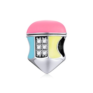 Silver plating Dazzling Colored Pencil Shape Draw Pendant Charm Fit Bracelet & Necklace Jewelry Bead