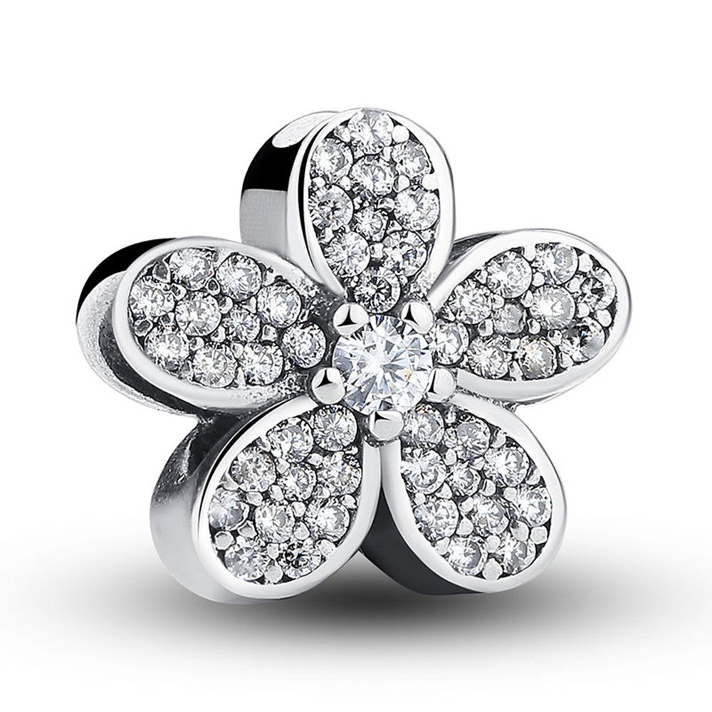 Silver plating Dazzling Daisy Plant Charm Fit Bracelet with DIY Accessories Jewelry