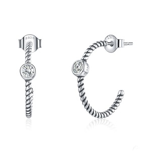 Silver plating Dazzling Small Stud Earrings for Women Jewelry