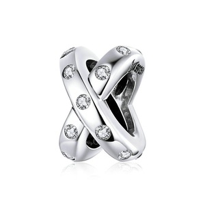 Silver plating Double Layers Cross Charm for Bracelet Bead DIY Jewelry Bead