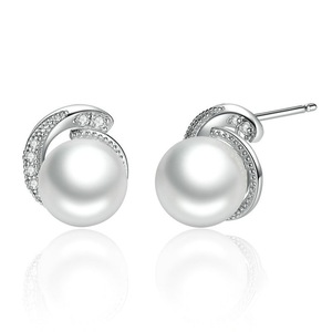 Silver plating Earrings Jewelry Push-back Stud Earrings for Women Fashion Jewelry
