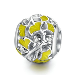 Silver plating Elegant Ginkgo Leaves Charm for DIY Jewelry for Women Girl Gift