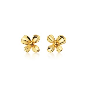 Silver plating Fashion Gold Flower Stud Earrings for Trend Women Wedding Earrings Jewelry