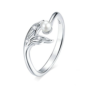 Silver plating Fish Tail Adjustable Finger Rings for Women Jewelry