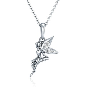 Silver plating Flower Fairy Long Necklace Women Pendant Necklace Jewelry