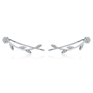 Silver plating Flower Tree Leaves Drop Earrings for Women Earrings Jewelry