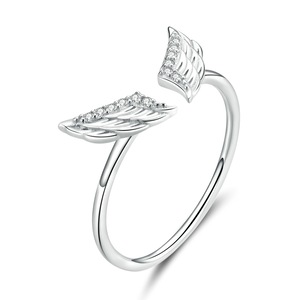Silver plating Flying Wings Open Finger Rings for Women Adjustable Free Size Design Jewelry