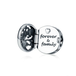 Silver plating Forever Family Opening Beads Tree of Life Charm Fit Bracelet Pendant DIY Jewelry