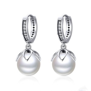 Silver plating Gentle Love Flower Drop Earrings Female Women Jewelry