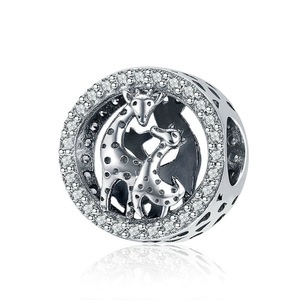 Silver plating Giraffe Family Animal Beads Charms Fit Charm Bracelets Necklaces DIY Jewelry