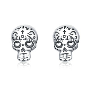 Silver plating Gothic Cool Skull Stud Earrings for Women Fashion Jewelry