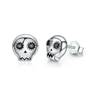 Silver plating Halloween Skeleton Skull Stud Earring for Women Party Fashion Jewelry Earrings