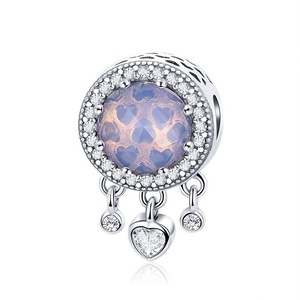 Silver plating Heart Charm Fit Charm Bracelets Jewelry
