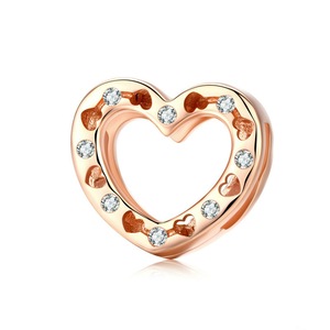 Silver plating Heart Charm for Women Reflexions Bracelet Girl Rose Gold Jewelry