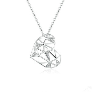 Silver plating Heart Pendant Necklace for Women Fashion Design Deconstruction Party Jewelry