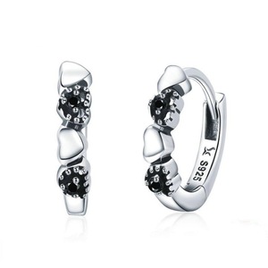 Silver plating Heart To Heart Hoop Earrings for Women Jewelry Valentine's Day Gift