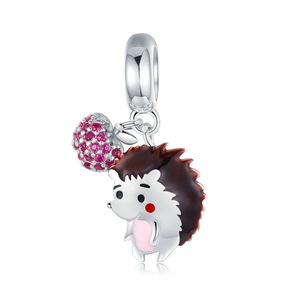 Silver plating Hedgehog Fruit Charms Animal Fit Bracelets & Necklaces Jewelry