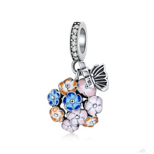 Silver plating Jewelry Colorful Garden Charm for Beads Bracelet & Bangle