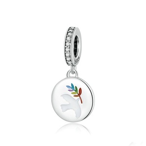 Silver plating Jewelry Make Peace Dove Charm for Beads Bracelet & Bangle DIY
