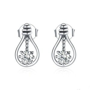 Silver plating Light Bulb Earrings Stud for Women Fashion Jewelry