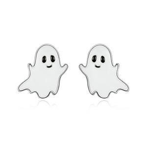 Silver plating Little Ghost Stud Earrings for Women Jewelry for Kids Earring