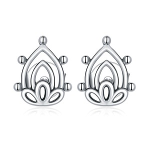 Silver plating Lotus Bud Ear Earrings for Women Minimalist Weddings Jewelry