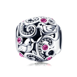 Silver plating Love Bird Beads Fit Women Charm Bracelets & Necklaces Jewelry
