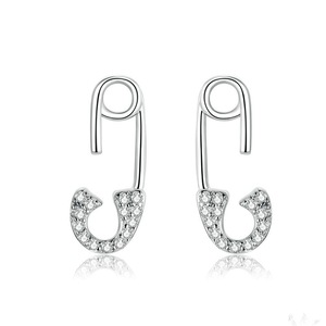 Silver plating Love Pin Stud Earrings for Women Design Wedding Jewelry
