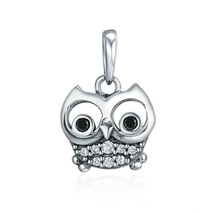 Silver plating Lovely Animal Owl Pendant Charms Fit Women Charm Bracelets & Necklaces DIY Jewelry