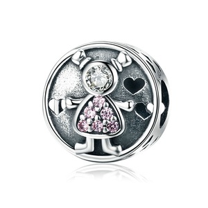 Silver plating Lovely Child Girl & Boy Sweet Family Charm Beads Fit Bracelet for Women DIY Jewelry