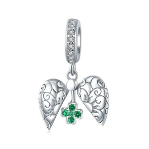 Silver plating Lucky Clover Pendant Charm for Bracelet or Necklace Fine Jewelry