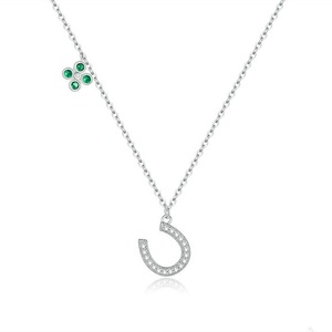 Silver plating Lucky Horseshoe Chain Necklace for Women Jewelry Girl Gifts