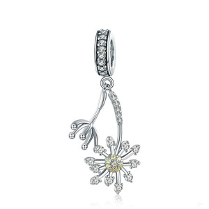 Silver plating Luminous Dandelion Flower Charms Pendant Fit Women Bracelets Necklaces DIY Jewelry