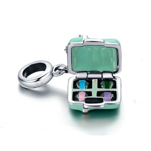 Silver plating Macaron Candy Box Love Bowknot Charm Pendant Fit Women Bracelet & Necklace Jewelry Gift