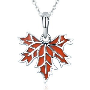 Silver plating Maple Tree Leaves Pendant Necklace for Women Jewelry Gift