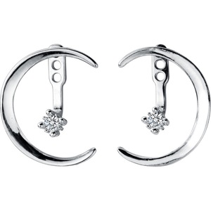 Silver plating Moon Shape Earrings for Women Party Jewelry