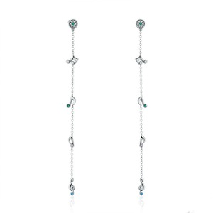 Silver plating Notes Long Drop Earrings for Women Earrings Jewelry