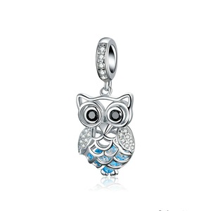 Silver plating Owl Animal Charms Fit Beads Bracelets & Bangles DIY Jewelry