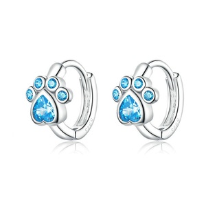 Silver plating Pets' Footprint Stud Earrings for Women Jewelry